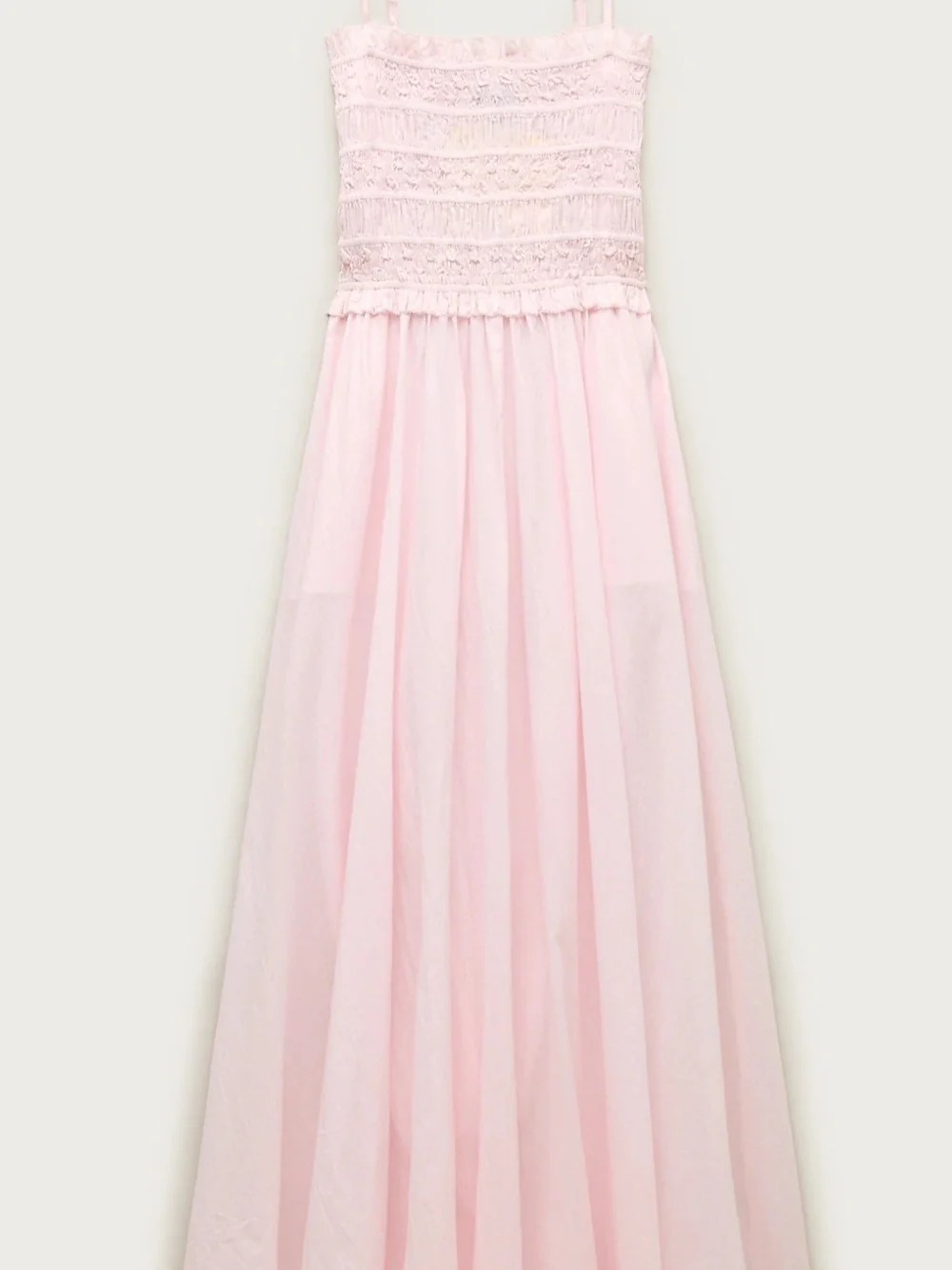 J. Crew NWT Light Pink Smocked Maxi Dress with Thin Straps